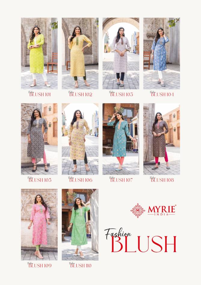 Myrie Fashion Blush Long Printed Kurtis Catalog
